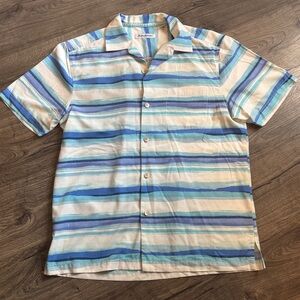 Tommy Bahama Blue Multicolor Striped Button Down Shirt